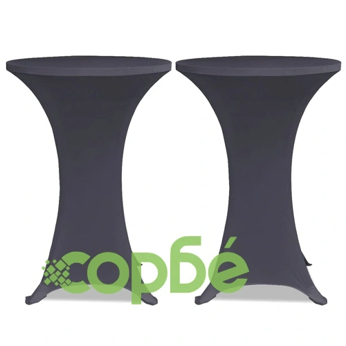 Покривки за маси, еластични, 4 бр, 80 см, антрацитно черно ➤ топ цена ➤ sorbe.bg