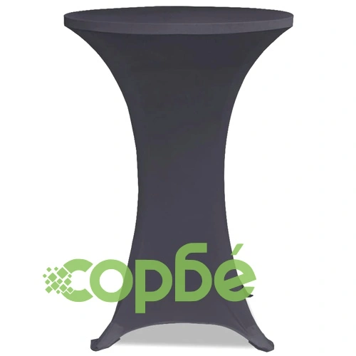 Покривки за маси, еластични, 4 бр, 80 см, антрацитно черно ➤ топ цена ➤ sorbe.bg