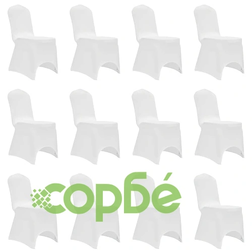 Калъфи за столове, разтегателни, бели, 12 бр ➤ топ цена ➤ sorbe.bg