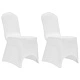 Калъфи за столове, разтегателни, бели, 12 бр