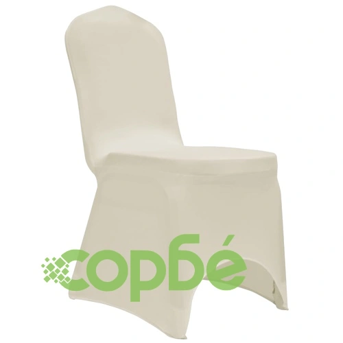 Калъфи за столове, разтегателни, кремави, 12 бр ➤ топ цена ➤ sorbe.bg