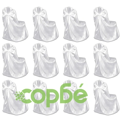Сватбени калъфи за столове, 12 бр, бели ➤ топ цена ➤ sorbe.bg