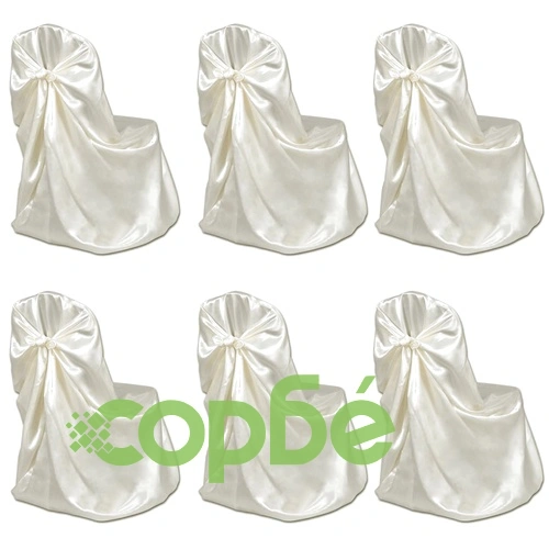 Сватбени калъфи за столове, 12 бр, кремави ➤ топ цена ➤ sorbe.bg