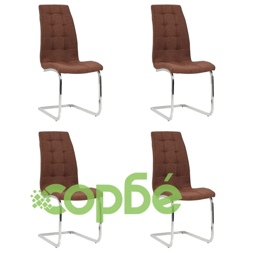 Трапезни столове, 4 бр, текстил, 42,5x61x104,5 см, кафяви ➤ топ цена ➤ sorbe.bg