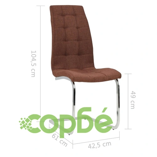 Трапезни столове, 4 бр, текстил, 42,5x61x104,5 см, кафяви ➤ топ цена ➤ sorbe.bg