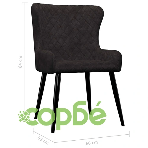 Трапезни столове, 4 бр, черни, кадифе ➤ топ цена ➤ sorbe.bg