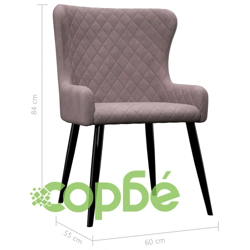 Трапезни столове, 4 бр, розови, кадифе ➤ топ цена ➤ sorbe.bg