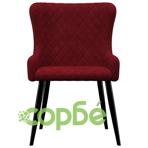 Трапезни столове, 6 бр, червени, кадифе ➤ топ цена ➤ sorbe.bg