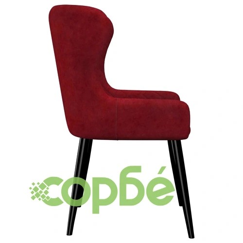 Трапезни столове, 6 бр, червени, кадифе ➤ топ цена ➤ sorbe.bg