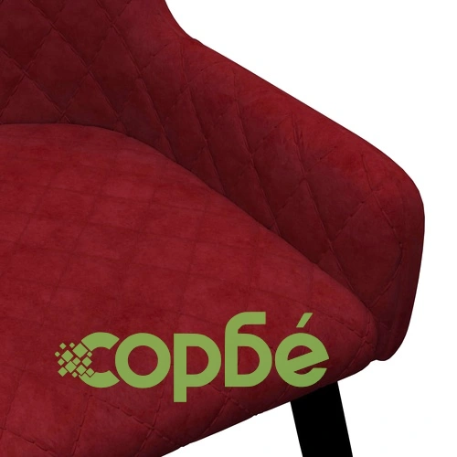 Трапезни столове, 6 бр, червени, кадифе ➤ топ цена ➤ sorbe.bg