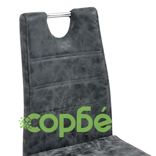 Трапезни столове, 6 бр, черни, изкуствена кожа ➤ топ цена ➤ sorbe.bg