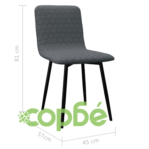 Трапезни столове, 6 бр, тъмносиви, текстил ➤ топ цена ➤ sorbe.bg
