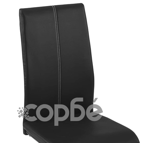 Конзолни трапезни столове, 6 бр, черни, изкуствена кожа ➤ топ цена ➤ sorbe.bg