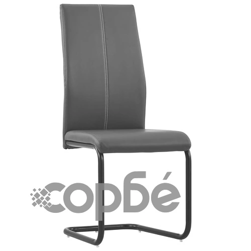 Конзолни трапезни столове, 6 бр, сиви, изкуствена кожа ➤ топ цена ➤ sorbe.bg