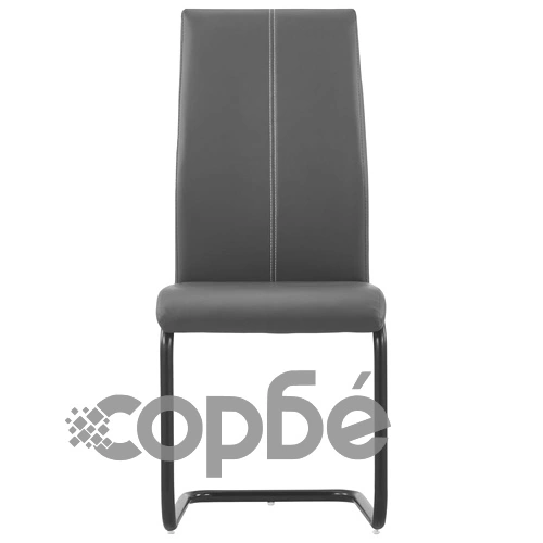 Конзолни трапезни столове, 6 бр, сиви, изкуствена кожа ➤ топ цена ➤ sorbe.bg