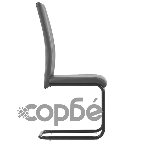 Конзолни трапезни столове, 6 бр, сиви, изкуствена кожа ➤ топ цена ➤ sorbe.bg
