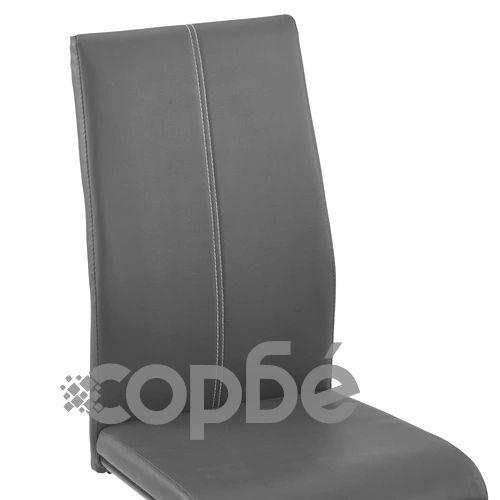 Конзолни трапезни столове, 6 бр, сиви, изкуствена кожа ➤ топ цена ➤ sorbe.bg