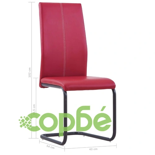 Конзолни трапезни столове, 6 бр, червени, изкуствена кожа ➤ топ цена ➤ sorbe.bg