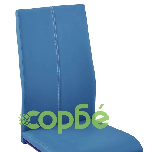 Конзолни трапезни столове, 6 бр, сини, изкуствена кожа ➤ топ цена ➤ sorbe.bg
