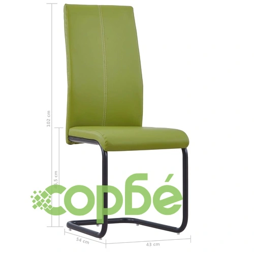 Конзолни трапезни столове, 6 бр, зелени, изкуствена кожа ➤ топ цена ➤ sorbe.bg
