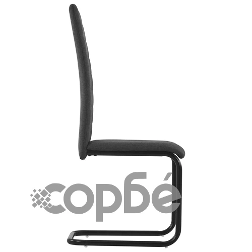 Конзолни трапезни столове, 6 бр, тъмносиви, текстил ➤ топ цена ➤ sorbe.bg