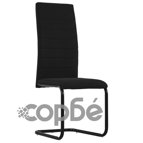 Конзолни трапезни столове, 6 бр, черни, текстил ➤ топ цена ➤ sorbe.bg