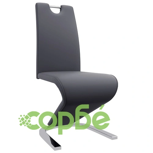 Трапезни столове, зигзагообразни, 4 бр, сиви, изкуствена кожа ➤ топ цена ➤ sorbe.bg