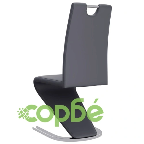 Трапезни столове, зигзагообразни, 4 бр, сиви, изкуствена кожа ➤ топ цена ➤ sorbe.bg