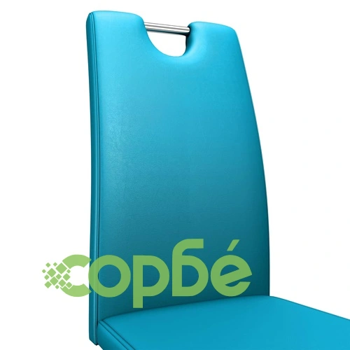 Трапезни столове, зигзагообразни, 4 бр, сини, изкуствена кожа ➤ топ цена ➤ sorbe.bg