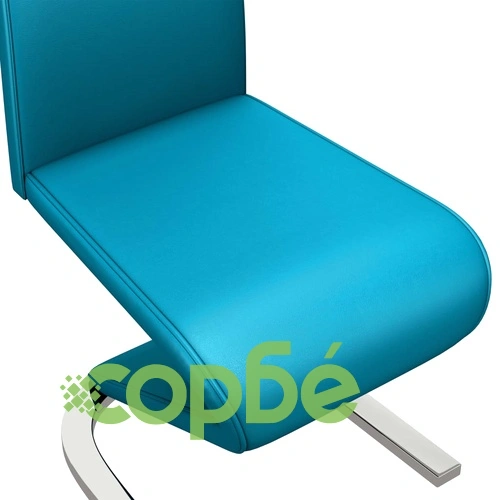 Трапезни столове, зигзагообразни, 4 бр, сини, изкуствена кожа ➤ топ цена ➤ sorbe.bg