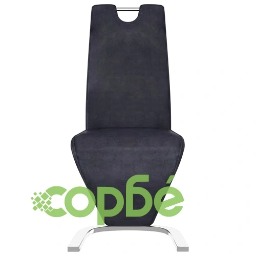 Трапезни столове, зигзагообразни, 4 бр, сиви, изкуствен велур ➤ топ цена ➤ sorbe.bg