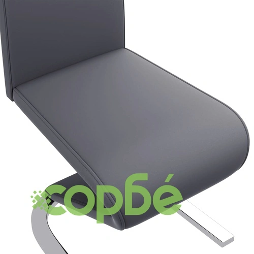 Трапезни столове, зигзагообразни, 6 бр, сиви, изкуствена кожа ➤ топ цена ➤ sorbe.bg