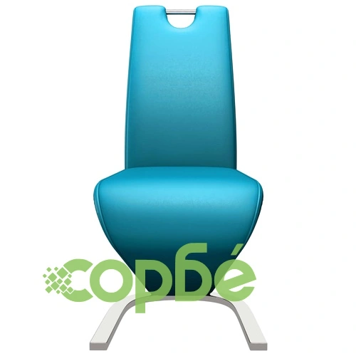 Трапезни столове, зигзагообразни, 6 бр, сини, изкуствена кожа ➤ топ цена ➤ sorbe.bg