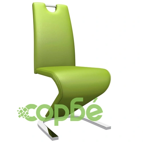 Трапезни столове, зигзагообразни, 6 бр, зелени, изкуствена кожа ➤ топ цена ➤ sorbe.bg