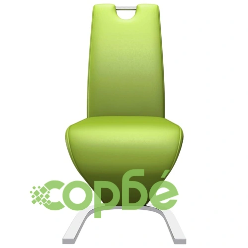 Трапезни столове, зигзагообразни, 6 бр, зелени, изкуствена кожа ➤ топ цена ➤ sorbe.bg