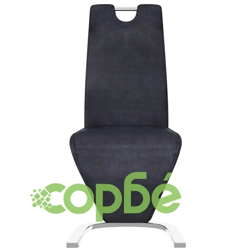 Трапезни столове, зигзагообразни, 6 бр, сиви, изкуствен велур ➤ топ цена ➤ sorbe.bg