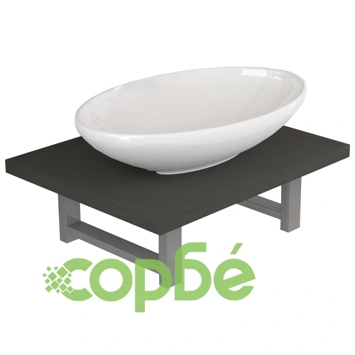 Комплект мебели за баня от две части, керамика, сив ➤ топ цена ➤ sorbe.bg