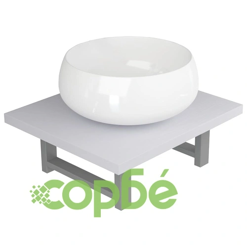 Комплект мебели за баня от две части, керамика, бял ➤ топ цена ➤ sorbe.bg