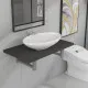 Комплект мебели за баня от две части, керамика, сив