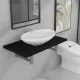 Комплект мебели за баня от две части, керамика, черен