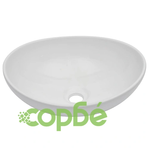 Комплект мебели за баня от две части, керамика, бял ➤ топ цена ➤ sorbe.bg