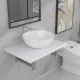 Комплект мебели за баня от две части, керамика, бял