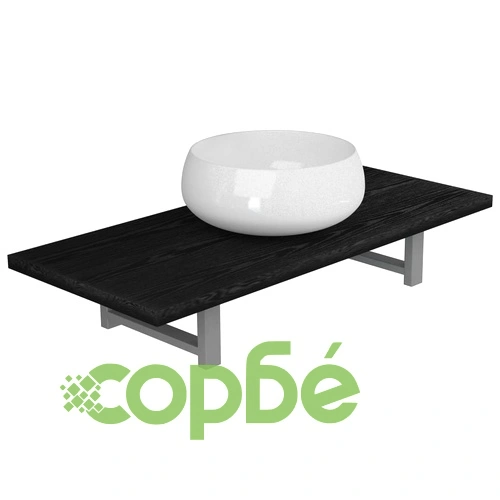 Комплект мебели за баня от две части, керамика, черен ➤ топ цена ➤ sorbe.bg