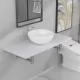 Комплект мебели за баня от две части, керамика, бял