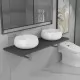 Комплект мебели за баня от три части, керамика, сив