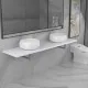 Комплект мебели за баня от три части, керамика, бял