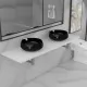 Комплект мебели за баня от три части, керамика, бял