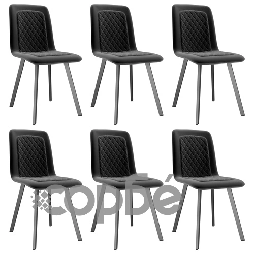 Трапезни столове, 6 бр, черни, кадифе ➤ топ цена ➤ sorbe.bg