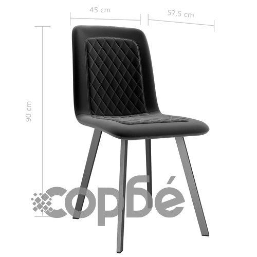 Трапезни столове, 6 бр, черни, кадифе ➤ топ цена ➤ sorbe.bg