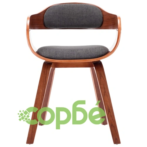 Трапезни столове, 2 бр, тъмносиви, текстил и извито дърво ➤ топ цена ➤ sorbe.bg